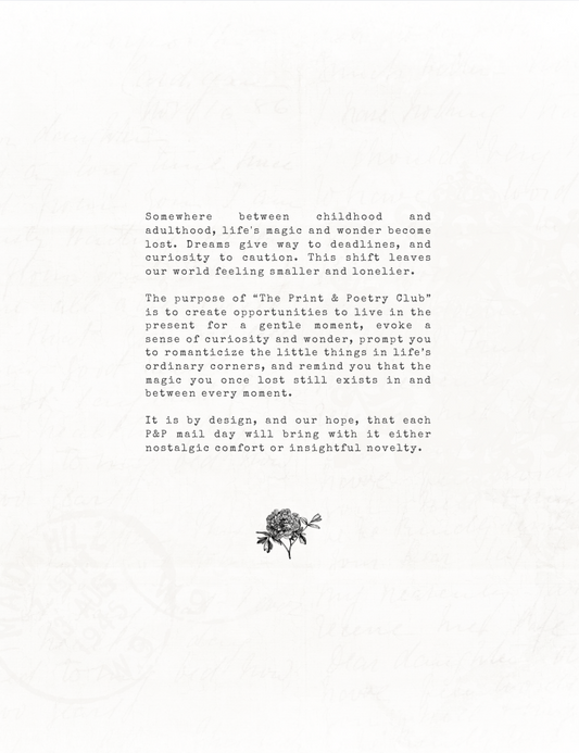 Monthly Mail x The Prints & Poetry Club